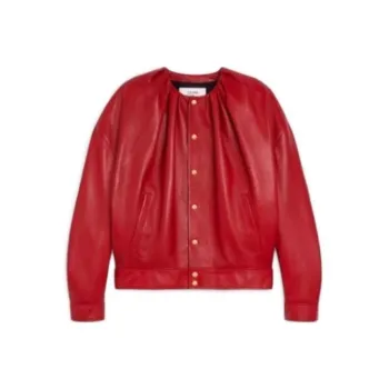 CELINE Leather Jackets Women's Red