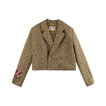 LALABOBO Cropped Coats Women's Brown