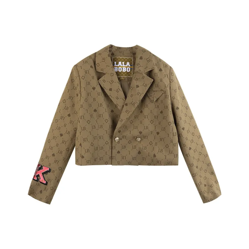 LALABOBO Cropped Coats Women's Brown-0