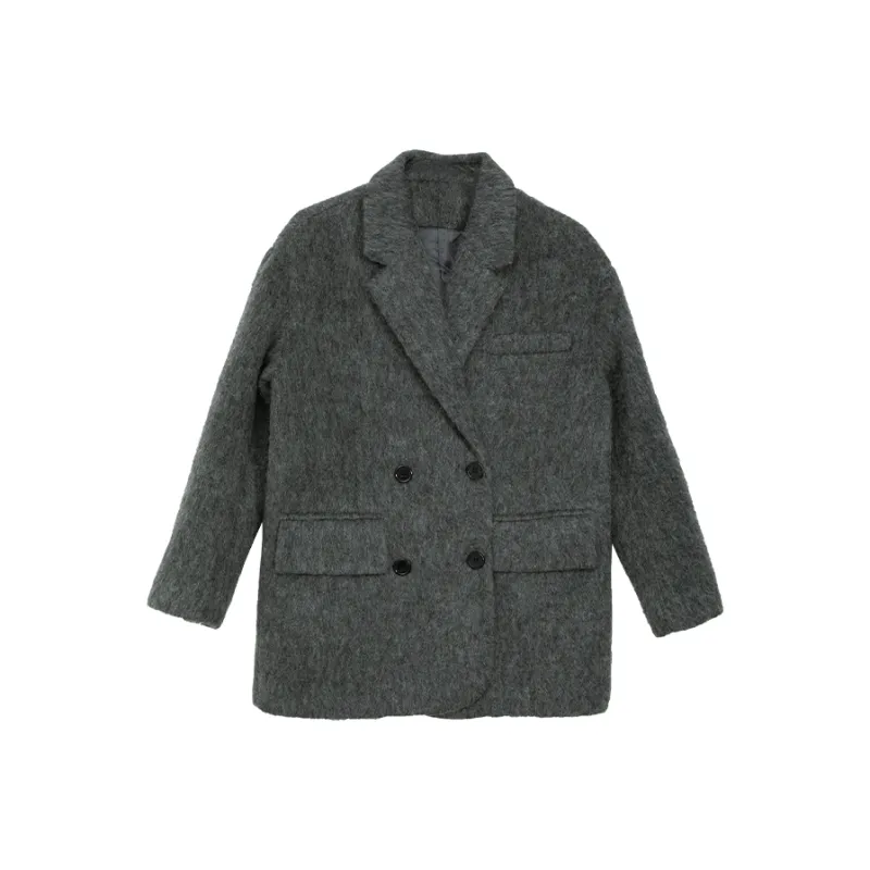 SUNSUNTOWN Coats Women's Dark Gray-0