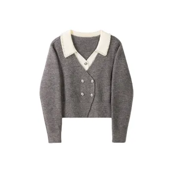 Alxnan Knitwear Women's Gray/Pink/Red