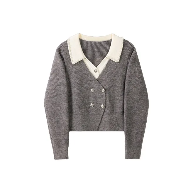 Alxnan Knitwear Women's Gray/Pink/Red-0