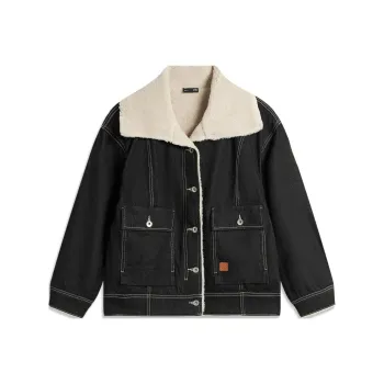 LiNing Sports Life Collection Denim Jacket Women's Pitch Black Denim