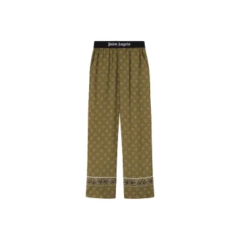 PALM ANGELS Paisley Printed Piped Trim Detailed Trousers