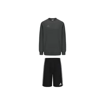 Adidas Casual Sportswear Men's Set Gray/Dark Gray Top+Black Shorts