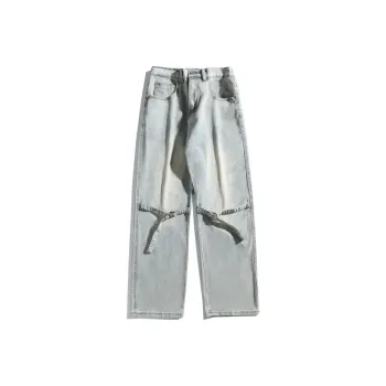 YINLEI Jeans Men Vintage Mud
