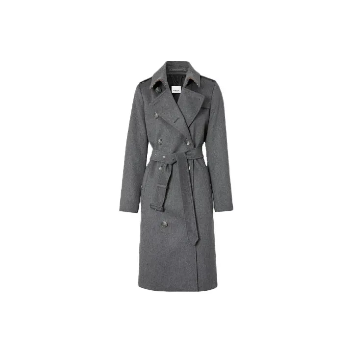 Burberry Trench Coats Women's Medium Heather Gray-0
