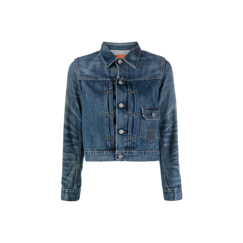 Ralph Lauren Rrl Stonewashed Cropped Denim Jacket-0
