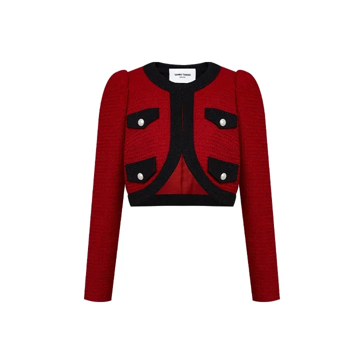 TAMMY TANGS Cropped Coats Women's Red-0