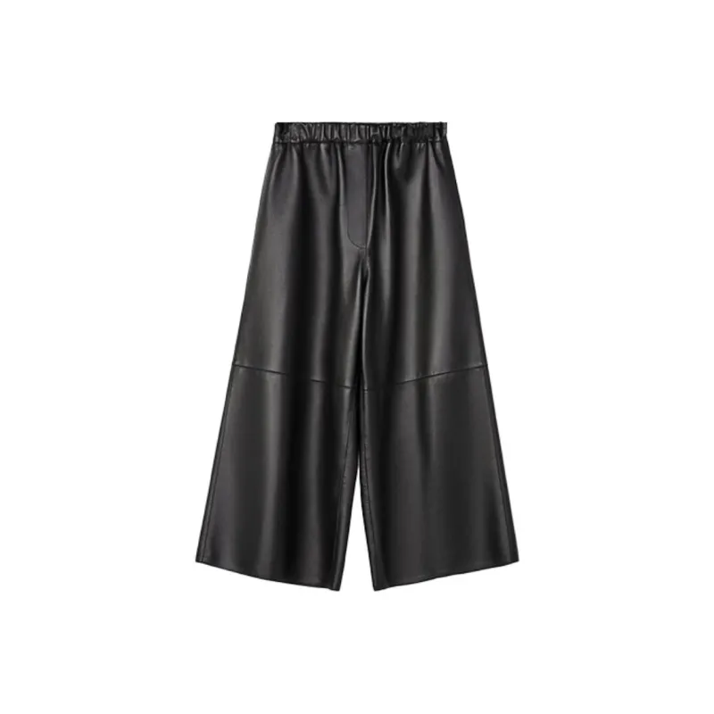 LOEWE Leather Cropped Trousers-0