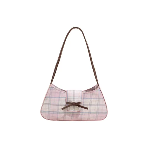 Bueno PU Underarm Shoulder Bag Women's Pink/Light Blue/Green