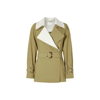 JZ. ANNAKRO Trench Coats Women's Yellow Green