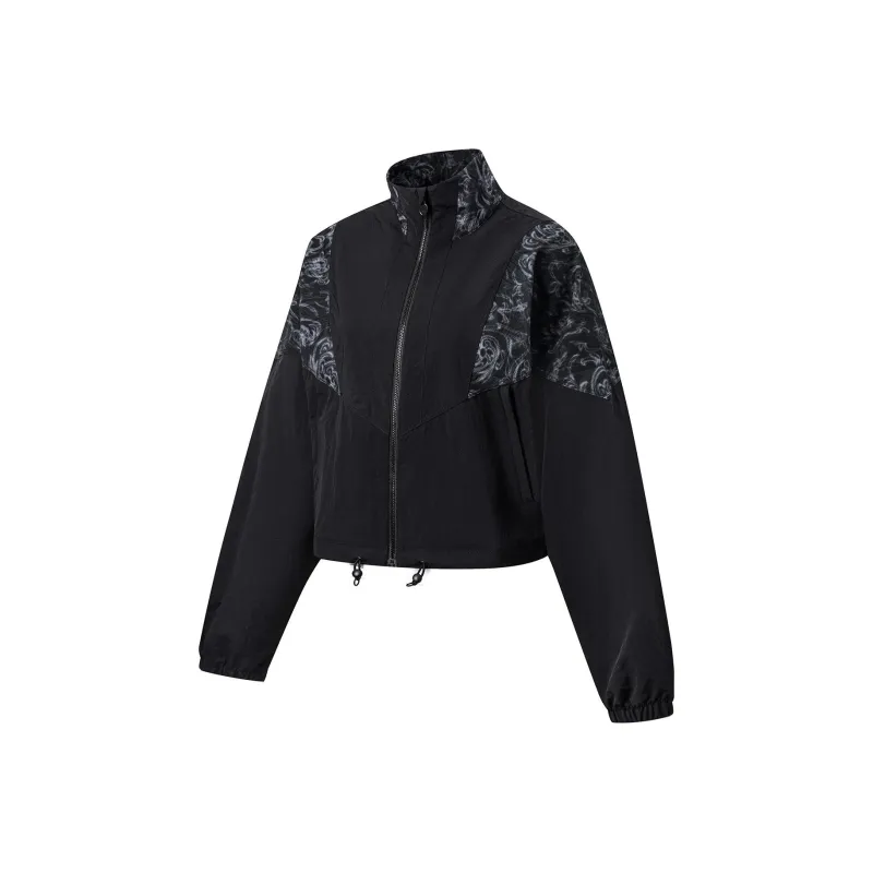 LINING Fitness Series Trench Coats Women's Black All Over Print-0