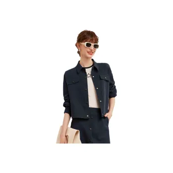 LOUISY AO Cropped Coats Women's Navy Blue