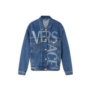 VERSACE Logo Denim Jacket 'Dark Blue'