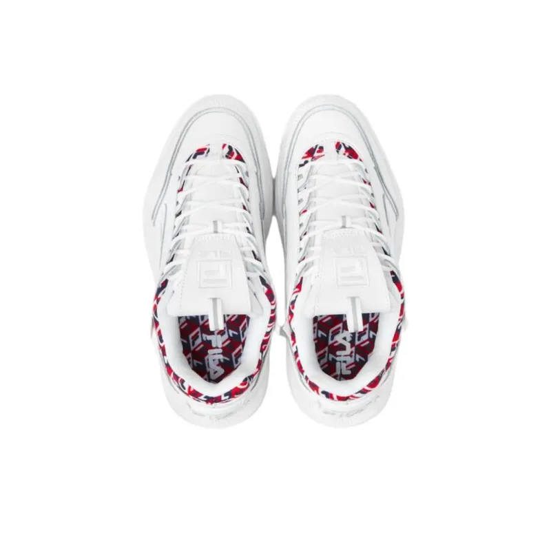 FILA Disruptor 2 Anti Slip Wear Resistant Low Top Casual Shoes Women's White-3