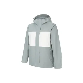 Anta Outdoor Collection Water-Repellent Windbreaker Jacket Women's Stone Carved Gray/Duck Down White