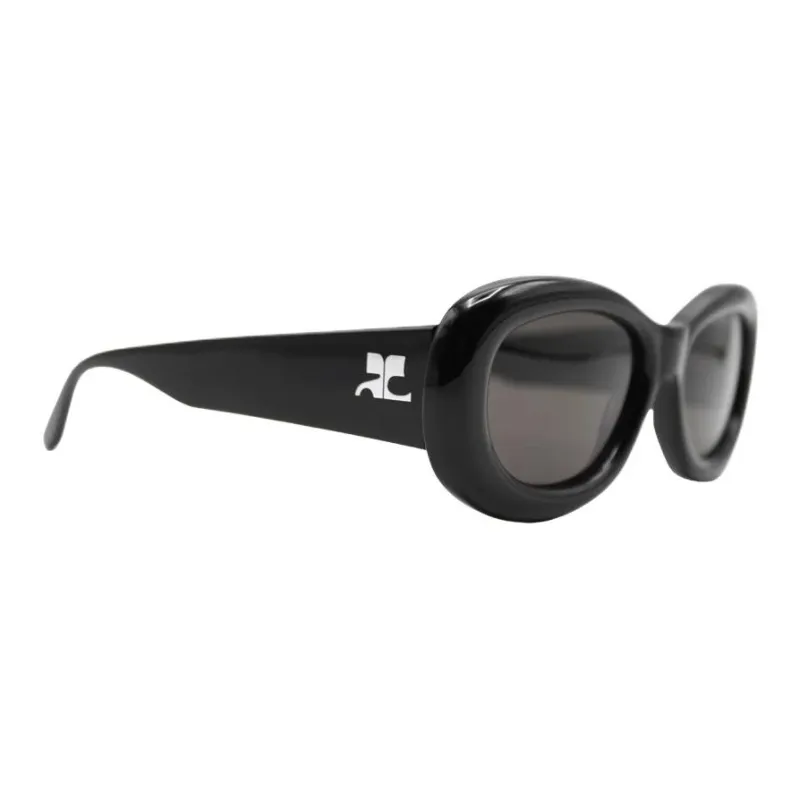 COURREGES Irregular Shape Sunglasses Women's Black-2