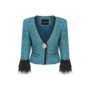 NANA JACQUELINE Cropped Coats Women's Blue