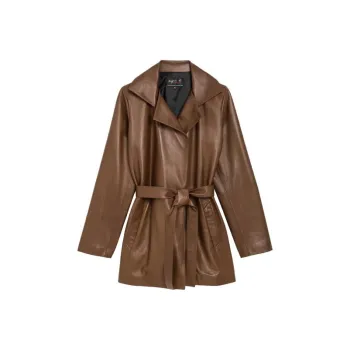 Agnes B. Leather Jackets Women's Brown