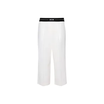 MSGM Logo waistband Cropped Trousers