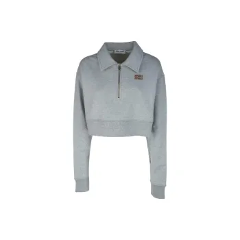MIU MIU Long Sleeved Cropped Polo Shirt