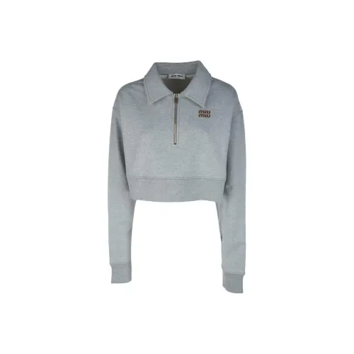 MIU MIU Long Sleeved Cropped Polo Shirt