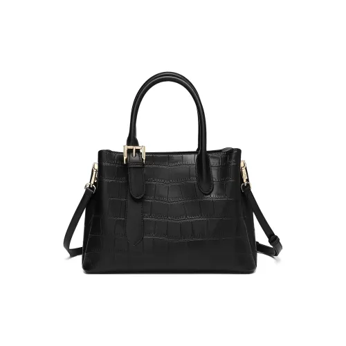 MEXICAN Polyurethane One Shoulder Handbag Regular Women's Black/Apricot
