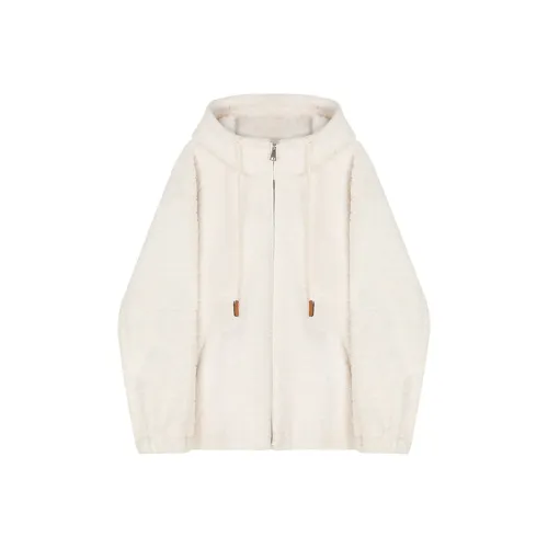 VEGA CHANG Velvet-feel Coat Women's Coconut Milk White