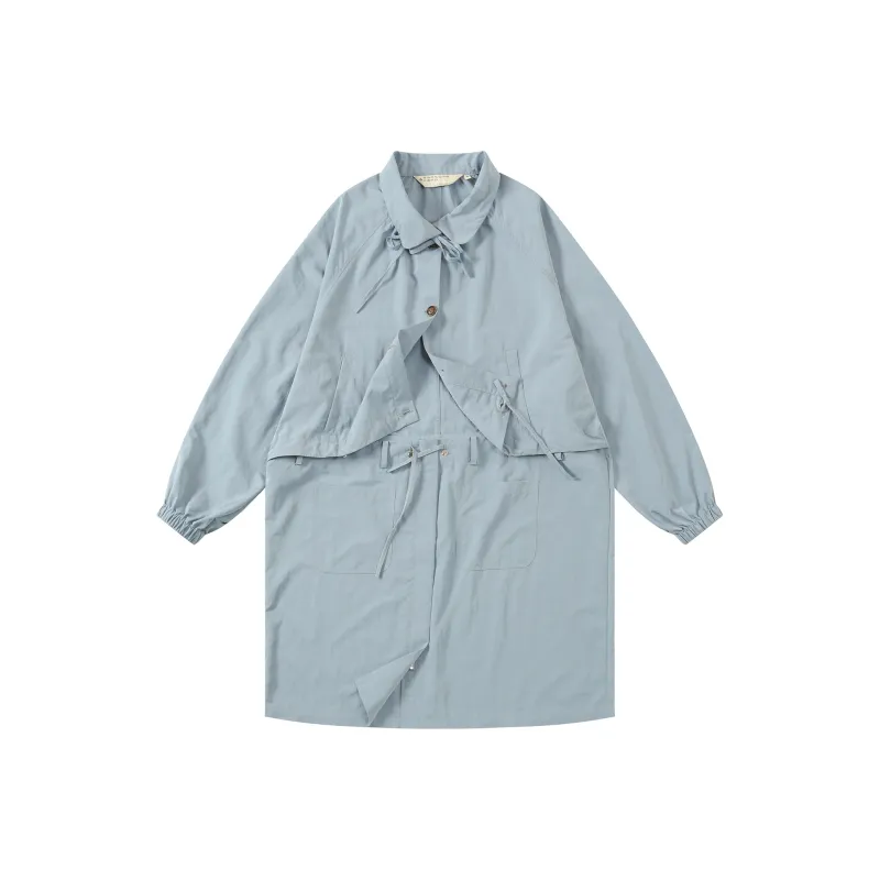 Saotome Trench Coat Women's Dusty Blue-0
