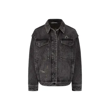 EVISU Denim Jackets Women's Dark Gray