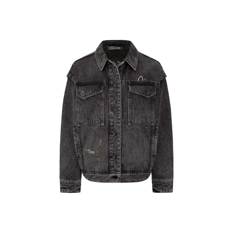 EVISU Denim Jackets Women's Dark Gray-0