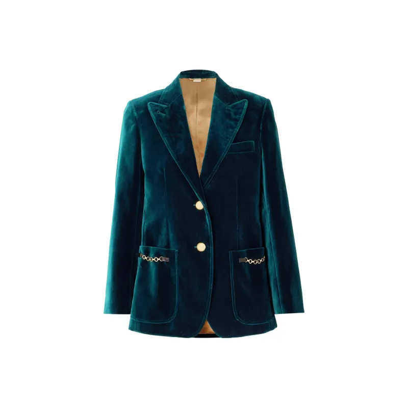 GUCCI Single breasted Velour Blazer-0