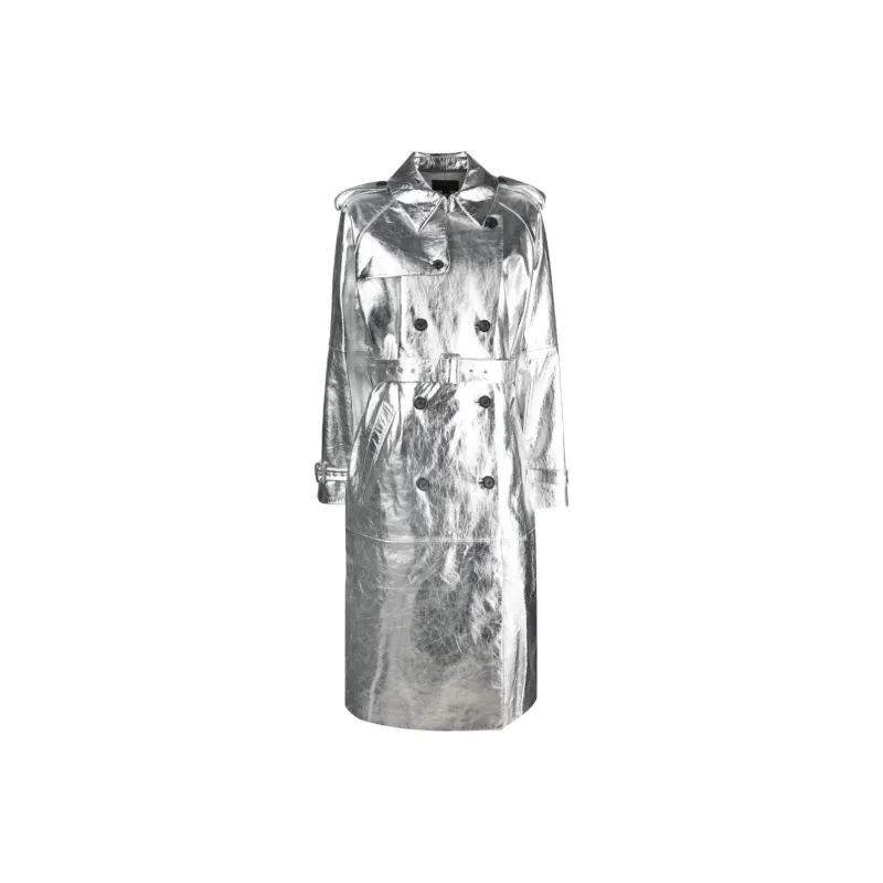 NILI LOTAN Leather Jacket Women's Silver-0
