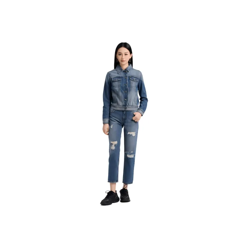 Blood Glitter Denim Jacket Women's Blue-0