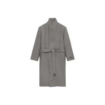 Fear Of God SS24 Season 8 Collection Melange Wool Stand Collar Overcoat Coat Women's Gray/Grey