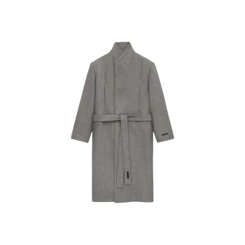 Fear Of God SS24 Season 8 Collection Melange Wool Stand Collar Overcoat Coat Women's Gray/Grey-0