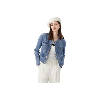 Hopeshow Denim Jacket Women's Light Denim Blue 070