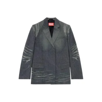 DIESEL G-Kess Whiskering-Effect Striped Long-Sleeved Blazer