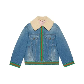 GUCCI FW21 Velvet-feel Coat Women's Light Blue