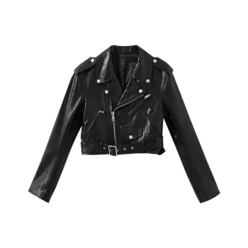 YUMOMO STAR Leather Jackets Women's Black