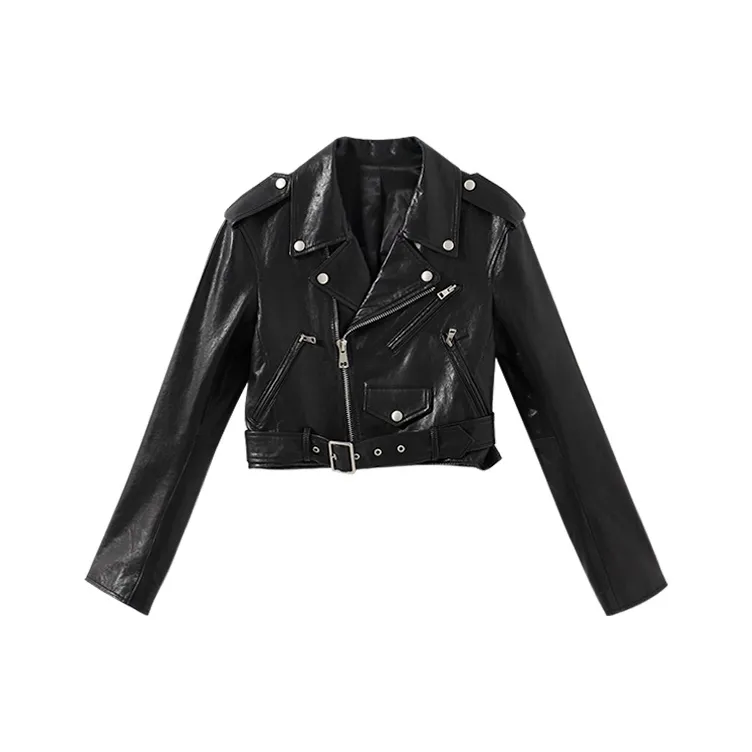YUMOMO STAR Leather Jackets Women's Black-0