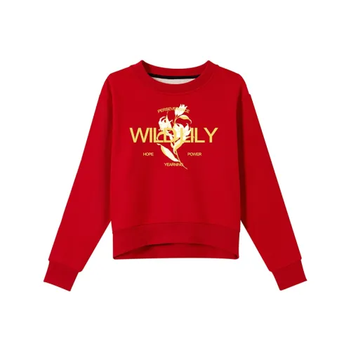 Oudifu Sweatshirts Women's Red