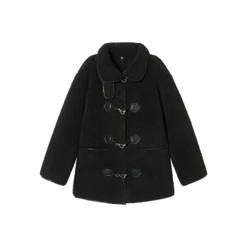 MEETLADY Velvet feel Coat Women's Black