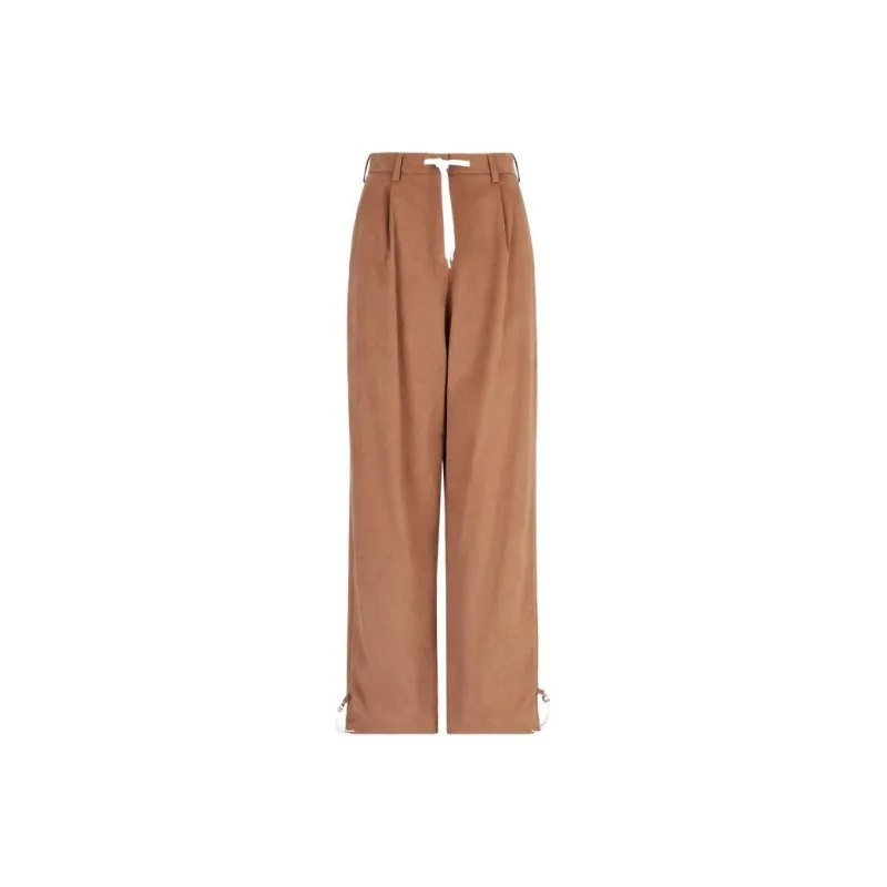 EMPORIO ARMANI Sustainable Collection Knitted Sweatpants Women's Khaki-0