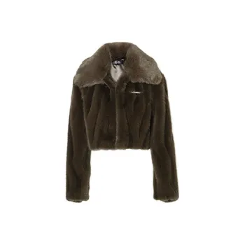 JYOSEI Velvet feel Coat Women's Brown Green