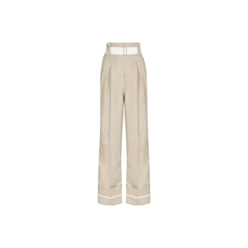 GANNI Linen High Waisted Pants 'Nature'