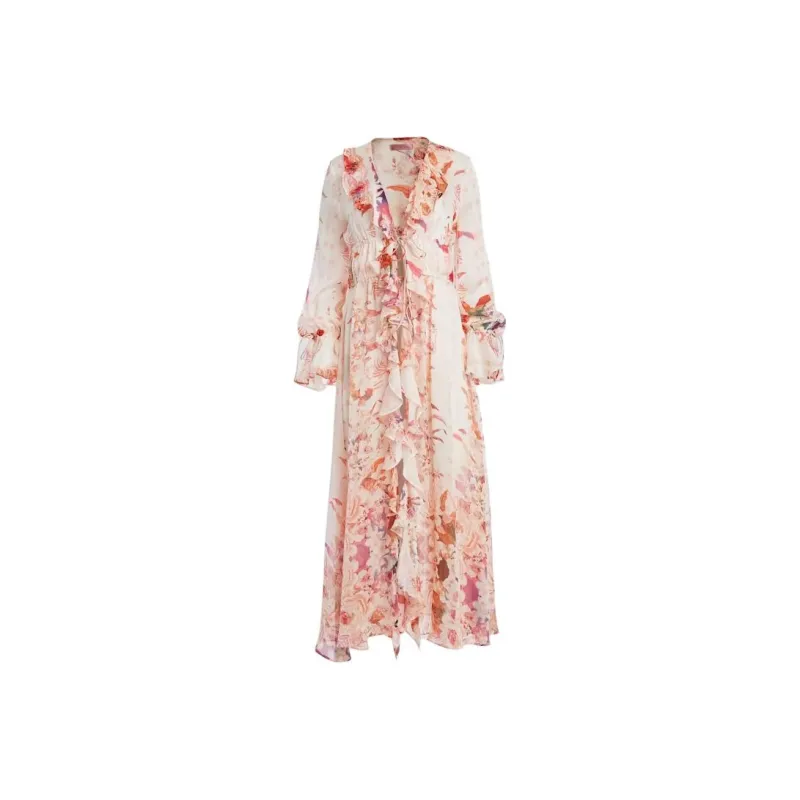 GUESS Eco Vanessa Printed Chiffon Duster Trench Coat Women's Multicolor-0