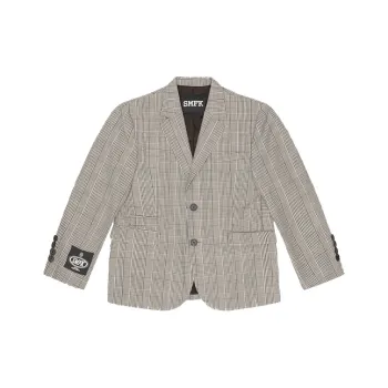 SMFK Business Suits Unisex Gray Plaid