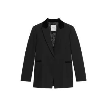 Sandro Tailored Jacket Business Suit Coat Women's Black